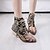 cheap Women&#039;s Boots-Women&#039;s Boots Animal Print Daily Party &amp; Evening Chunky Heel Pointed Toe Vintage Walking PU Lace-up Rainbow