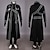cheap Anime Cosplay-Inspired by Kirito SAO Swords Art Online Anime Cosplay Costumes Japanese Solid Colored Cosplay Suits Pants Gloves Cloak Long Sleeve For Men&#039;s Women&#039;s / Shoulder Armor / T-shirt