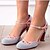 cheap Women&#039;s Heels-Women&#039;s Heels Daily Polka Dot Buckle Chunky Heel Round Toe PU Ankle Strap White Gray