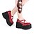 זול הנעלת לוליטה-בגדי ריקוד נשים נעליים פאנק עקב טריז נעליים אחיד 10 cm שחור חום אדום עור פוליאוריתן תחפושות הלואין