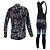 billige Klærsett for menn-Malciklo Dame Langermet Sykkeljersey med bib-tights Hvit Svart Polkadotter Sykkel Treningsdrakt Fort Tørring Anatomisk design Refleksbånd Vinter sport Lycra Polkadotter Fjellsykling Veisykling Klær