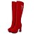halpa Naisten saappaat-Women&#039;s Boots Knee High Boots Fall &amp; Winter Chunky Heel Round Toe Daily Faux Leather Knee High Boots Black / Red