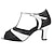abordables Zapatos de baile latino-Mujer Zapatos de Baile Latino Rendimiento Entrenamiento Tacones Alto Corte Tacón Cubano Tira en T Tira de tobillo Negro-Blanco