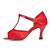 cheap Latin Shoes-Women&#039;s Dance Shoes Latin Shoes Heel Splicing Flared Heel Customizable Red / Satin / Practice