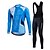cheap Men&#039;s Clothing Sets-Fastcute Men&#039;s Cycling Jersey with Bib Tights Long Sleeve Winter Bike Clothing Suit with 3 Rear Pockets Mountain Bike MTB Road Bike Cycling Thermal Warm Windproof Back Pocket Green Blue Purple Sports