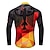 cheap Cycling Jerseys-21Grams® Men&#039;s Cycling Jersey Long Sleeve Mountain Bike MTB Road Bike Cycling Winter Graphic Germany Russia Jersey Shirt Black Red Lycra UV Resistant Breathable Quick Dry Sports Clothing Apparel