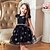 cheap Party Dresses-Kids Toddler Little Girls&#039; Dress Galaxy Lace Patchwork Print Black Purple Red Knee-length Sleeveless Basic Sweet Dresses Regular Fit