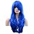 abordables Perruques de déguisement-perruque synthétique vague de corps coupe de cheveux en couches perruque asymétrique long lac bleu cheveux synthétiques 24 pouces femme design à la mode femme bleu