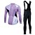 cheap Men&#039;s Clothing Sets-Fastcute Men&#039;s Cycling Jersey with Bib Tights Long Sleeve Winter Bike Clothing Suit with 3 Rear Pockets Mountain Bike MTB Road Bike Cycling Thermal Warm Windproof Back Pocket Green Blue Purple Sports