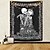 cheap Boho Tapestry-Skull Large Tapestry Kissing Lover Black and White Tarot Skeleton Flower Tapestry Wall Hanging Beach Blanket Romantic Bedroom Dorm Home Decor