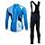 cheap Men&#039;s Clothing Sets-Fastcute Men&#039;s Cycling Jersey with Bib Tights Long Sleeve Winter Bike Clothing Suit with 3 Rear Pockets Mountain Bike MTB Road Bike Cycling Thermal Warm Windproof Back Pocket Green Blue Purple Sports