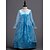 cheap Movie &amp; TV Theme Costumes-Princess Fairytale Elsa Dress Cosplay Costume Flower Girl Dress Girls&#039; Movie Cosplay A-Line Slip Vacation Dress Green Blue Blue Dress Halloween New Year Chiffon