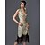 お買い得  ヒストリカル＆ビンテージコスチューム-The Great Gatsby Charleston 1920s Roaring Twenties Masquerade Cocktail Dress Women&#039;s Sequins Tassel Costume Black / White / Champagne Vintage Cosplay Party Homecoming Prom Sleeveless Knee Length
