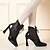 cheap Women&#039;s Boots-Women&#039;s Boots Block Heel Boots Daily Booties Ankle Boots Flared Heel Chiffon PU Black Gold