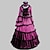 levne Historical &amp; Vintage Costumes-Rococo Victorian 18th Century Ruffle Dress Dress Party Costume Masquerade Women&#039;s Satin Costume Purple Vintage Cosplay Party Prom Long Sleeve Floor Length Long Length Ball Gown / Collar