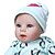 tanie Lalki niemowlaki-24 cal reborn lalka realistyczny prezent nietoksyczny ręcznie nakładane rzęsy sztuczna implantacja niebieskie oczy tkanina 3/4 silikonowe kończyny i ciało wypełnione bawełną z ubraniami i akcesoriami