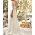 cheap Wedding Dresses-Beach Open Back Wedding Dresses A-Line Sweetheart Camisole Spaghetti Strap Sweep / Brush Train Chiffon Bridal Gowns With Beading Lace Insert 2024