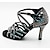 ieftine Pantofi Dans Latin-Pentru femei Încălțăminte latină Pantofi Salsa Performanță Interior Antrenament Sandale de cristal Călcâi Cristale / Strasuri Toc Cubanez Cureaua de legătură Migdală Negru