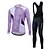 cheap Men&#039;s Clothing Sets-Fastcute Men&#039;s Cycling Jersey with Bib Tights Long Sleeve Winter Bike Clothing Suit with 3 Rear Pockets Mountain Bike MTB Road Bike Cycling Thermal Warm Windproof Back Pocket Green Blue Purple Sports