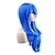 billige Kostumeparykker-syntetisk paryk krop bølge lagdelt klipning asymmetrisk paryk lang sø blå syntetisk hår 24 tommer kvinders moderigtigt design kvinder blå