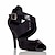 voordelige Latin dansschoenen-Dames Latin schoenen Prestatie Satijn Hakken Gesplitst Effen kleur Slanke hoge hak Kruisriem Zwart