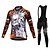 cheap Men&#039;s Clothing Sets-Malciklo Men&#039;s Long Sleeve Cycling Jersey with Bib Tights Winter Fleece Coolmax® Lycra Black Purple Yellow Bike Jersey Bib Tights Clothing Suit Breathable 3D Pad Quick Dry Back Pocket Sports Graffiti