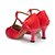 رخيصةأون أحذية لاتيني-نسائي أحذية الرقص أحذية رقص كعب ربط كعب مثير مخصص أحمر / ستان / تمرين