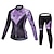 cheap Women&#039;s Clothing Sets-Malciklo Women&#039;s Long Sleeve Cycling Jersey with Tights Winter Fleece Velvet Lycra Purple Yellow Red British Plus Size Bike Jersey Bib Tights Clothing Suit Fleece Lining 3D Pad Quick Dry Breathable