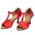 baratos Sapatos de Dança Latina-Mulheres Sapatos de Dança Sapatos de Dança Latina Salto Recortes Salto Carretel Personalizável Vermelho / Cetim / Ensaio / Prática
