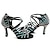 ieftine Pantofi Dans Latin-Pentru femei Încălțăminte latină Pantofi Salsa Performanță Interior Antrenament Sandale de cristal Călcâi Cristale / Strasuri Toc Cubanez Cureaua de legătură Migdală Negru