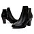 billige レディースブーツ-Women&#039;s Boots Block Heel Boots Daily Solid Colored Booties Ankle Boots Chunky Heel Pointed Toe Classic PU Zipper Black Brown