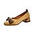 baratos Sapatos de Salto Alto de mulher-Mulheres Saltos Salto Robusto Laço Couro Ecológico Casual Verão Khaki / Verde / Bege / Diário