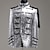 cheap Historical &amp; Vintage Costumes-Prince Aristocrat Vintage Medieval Coat Masquerade Outerwear Men&#039;s Sequin Sequins Costume White / Black / Red Vintage Cosplay Long Sleeve Party Halloween Queen&#039;s Platinum Jubilee 2022