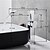 billige Klassisk-vandfalds håndvask vandhaner, messing moderne stil enkeltgreb et hul krom finish badekar hane med kold og varm kontakt