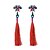 cheap Earrings-Women&#039;s Drop Earrings Tassel Flower Romantic Elegant Earrings Jewelry Green / Red For Party Carnival Street Work 1 Pair