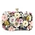 cheap Clutches &amp; Evening Bags-Women&#039;s Clutch Bags Silk Wedding Party Event / Party Pearls Sequin Floral Print Black Blue Gold