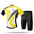 abordables Conjuntos de ropa para hombre-XINTOWN Hombre Manga Corta Jersey de ciclismo con pantalones cortos Verano Licra Morado Amarillo Rojo Retazos Gracioso Bicicleta Bermudas Camiseta / Maillot Trajes de Yoga Almohadilla 3D Resistente a