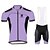 cheap Men&#039;s Clothing Sets-Men&#039;s Short Sleeve Cycling Jersey with Bib Shorts Coolmax® Mesh Silicon Black White Purple Bike Clothing Suit Breathable 3D Pad Quick Dry Anatomic Design Ultraviolet Resistant Sports Solid Color