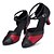 abordables Zapatos de salón y de baile moderno-Mujer Zapatos de Baile Moderno Tacones Alto Tacón Cubano Cuero Negro / Rojo