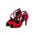 זול נעליים לטיניות-בגדי ריקוד נשים נעליים לטיניות נעלי ריקוד בבית הצגה ChaCha עקבים שחבור צבע אחיד סלים גבוהה עקב רצועת קרוס אדום
