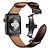 billige Apple Watch-bånd-Urrem til Apple Watch 38mm 40mm 41mm 42mm 44mm 45mm 49mm iwatch Series Ultra 8 7 6 SE 5 4 3 2 1 Ægte læder Udskiftning Rem Sommerfuglespænde Metal lås Luksus Armbånd