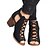 cheap Women&#039;s Sandals-Women&#039;s Sandals Summer Chunky Heel Peep Toe Roman Shoes Daily Solid Colored Suede Khaki / Black