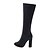 cheap Women&#039;s Boots-Women&#039;s Boots Knee High Boots Daily Party &amp; Evening Geometric Solid Colored Chunky Heel Pointed Toe Classic Minimalism Faux Leather Zipper Black Gold