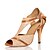 cheap Latin Shoes-Women&#039;s Latin Shoes Performance Sparkling Shoes Heel Splicing Slim High Heel T-Strap Gold