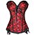 preiswerte Historische &amp; Vintage-Kostüme-Gotische Lolita Bustier Rokoko Viktorianisch Korsett Spitze Satin Kostüm Schwarz / Rot / Blau Jahrgang Cosplay Ärmellos Lolita