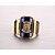 cheap Rings-Band Ring Sculpture Blue Burgundy Green Titanium Steel Austria Crystal Lion Luxury Trendy Rock 1pc 7 8 9 10 11 / Men&#039;s
