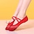 Χαμηλού Κόστους Παπούτσια Μπαλέτου-Γυναικεία Παπούτσια μπαλέτο Χωρίς Τακούνι Επίπεδο Τακούνι Ελαστικό λουράκι Λάστιχο Ευκολοφόρετο Παιδικά Μαύρο Λευκό Κόκκινο / Δέρμα