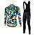 cheap Men&#039;s Clothing Sets-Fastcute Men&#039;s Long Sleeve Cycling Jersey with Bib Tights Winter Purple Yellow Blue Argyle Funny Bike Clothing Suit Mountain Bike MTB Road Bike Cycling Thermal Warm Windproof Back Pocket Sports