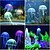 billige Dekor og underlag til akvarium-Fisketank Akvarium Dekorasjon Fisk Pyntegjenstander Maneter Tilfældig Farve Justerbare Lydløs Giftfri og smakløs Silikon 5pcs