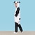 economico Pigiami Kigurumi-Per adulto Pigiama Kigurumi Pigiami e camicie da notte Mimetico Panda Pigiama a pagliaccetto Pile Nero / Bianco Cosplay Per Per uomo Per donna Da ragazzo Pigiama a fantasia animaletto cartone animato